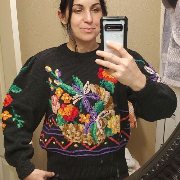 Berek Vintage Hand Knit w/2 Needles 100% Pima Cotton Sweater Made in Uruguay - Picture 15 of 16